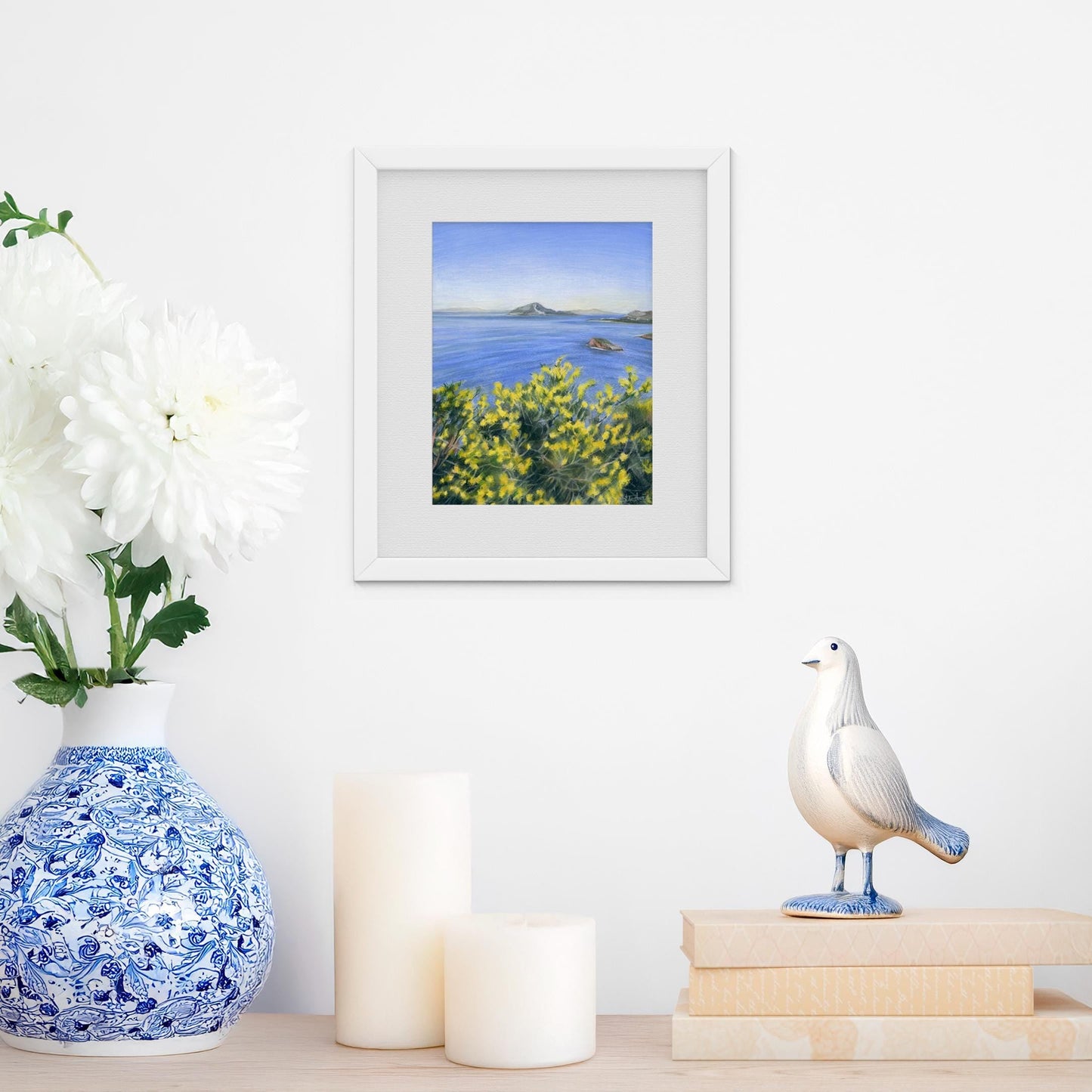 Seaside Blossoms. Original hand-painted artwork.
