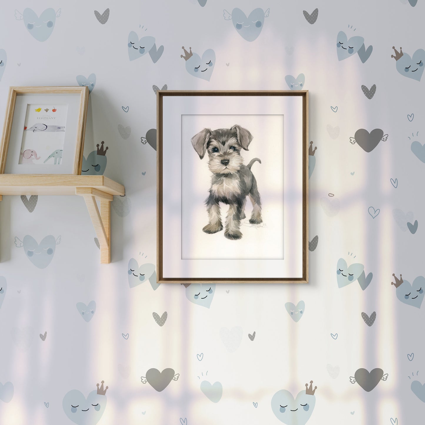 Baby Schnauzer. Original watercolor painting.