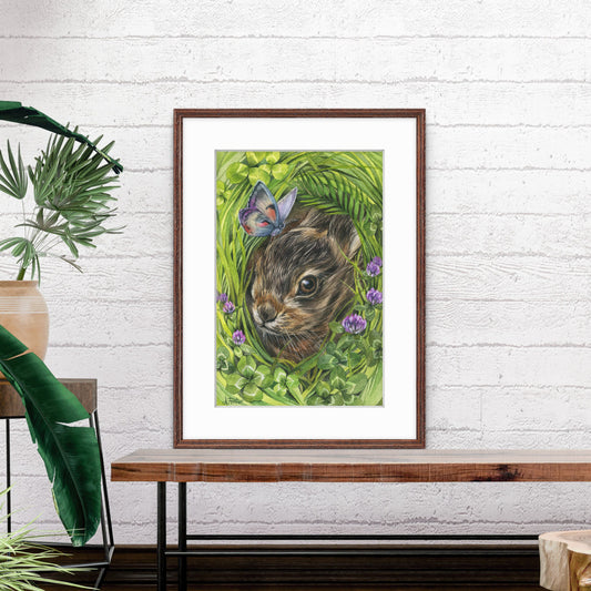 Hidden in the Meadow. Original watercolor painting.