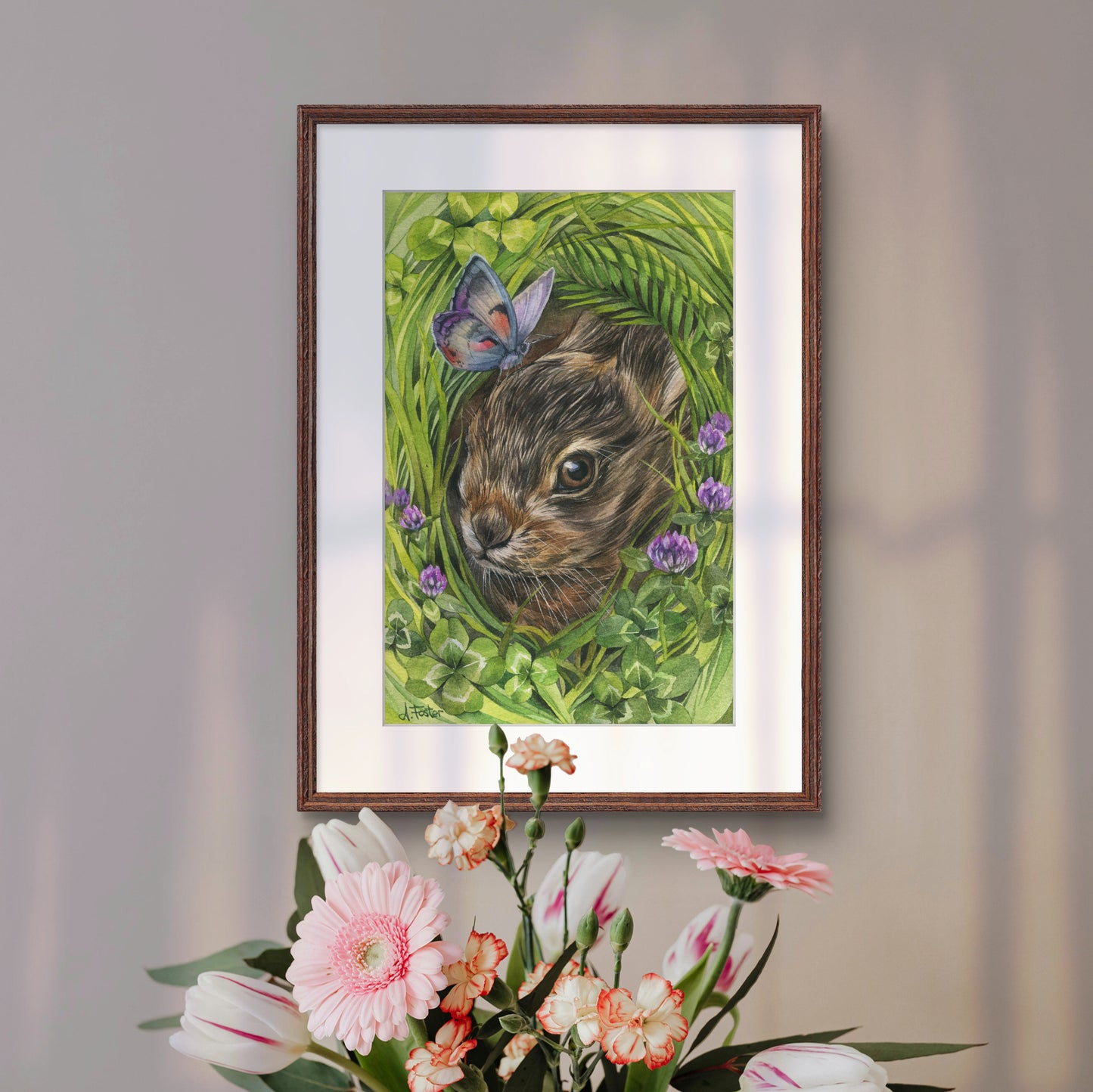 Hidden in the Meadow. Original watercolor painting.
