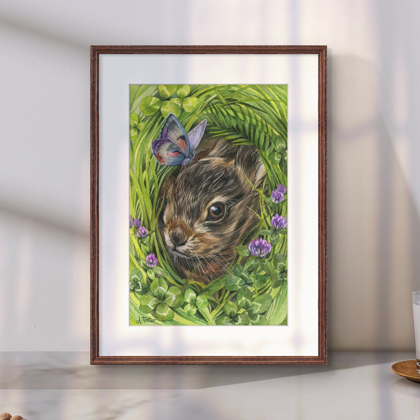Hidden in the Meadow. Original watercolor painting.