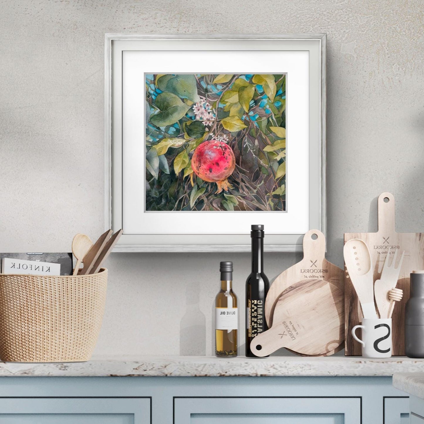 Scarlet Jewel. Original watercolor painting.
