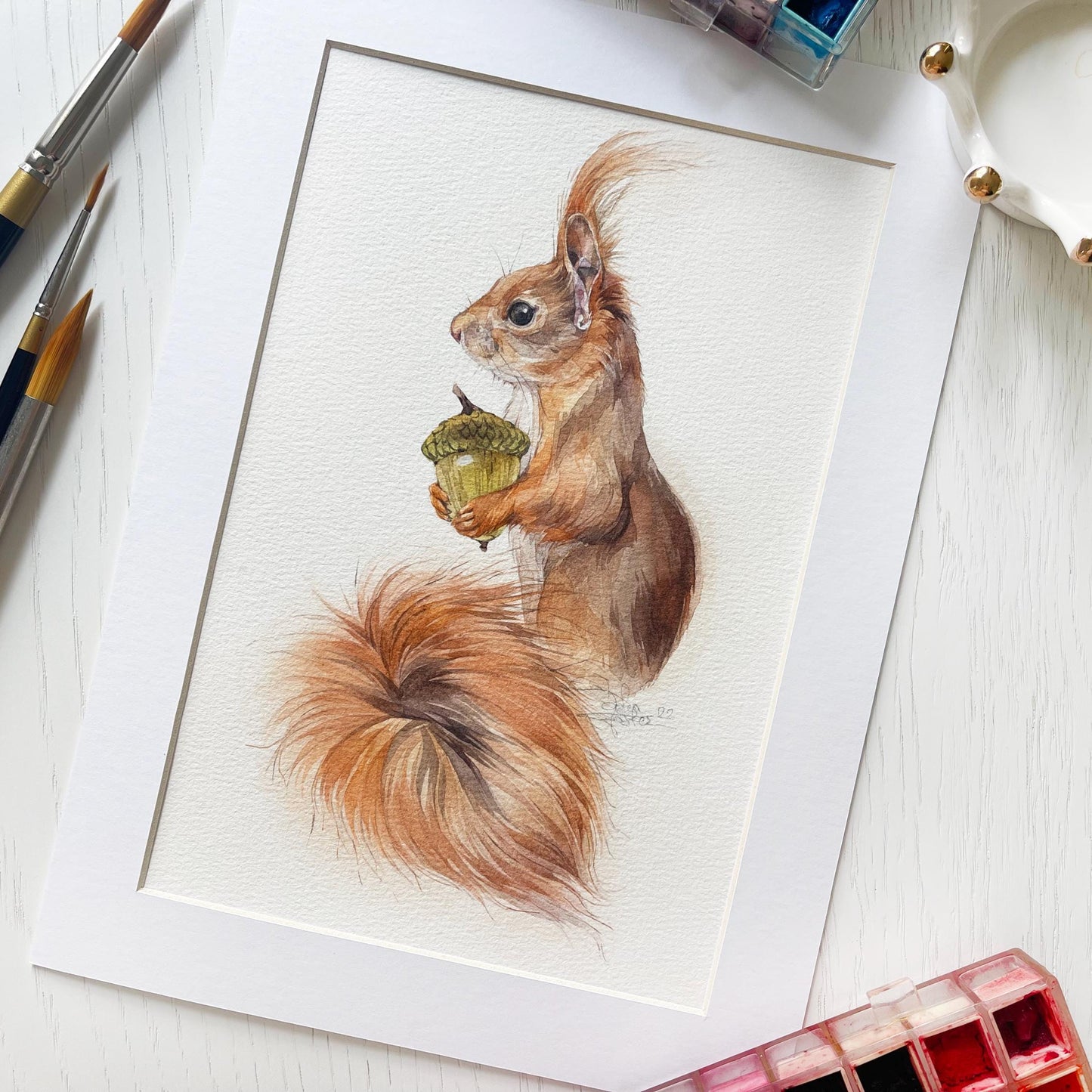 Harald the Squarell. Original watercolor painting.