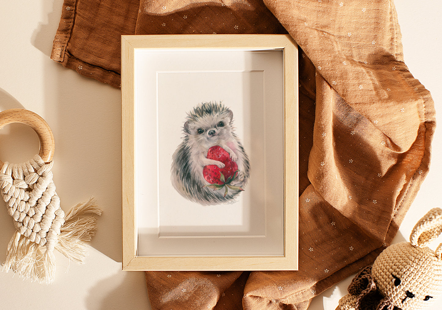 Strawberry Squeezer and Carrot Keeper. Set of Two Fine Art Prints.