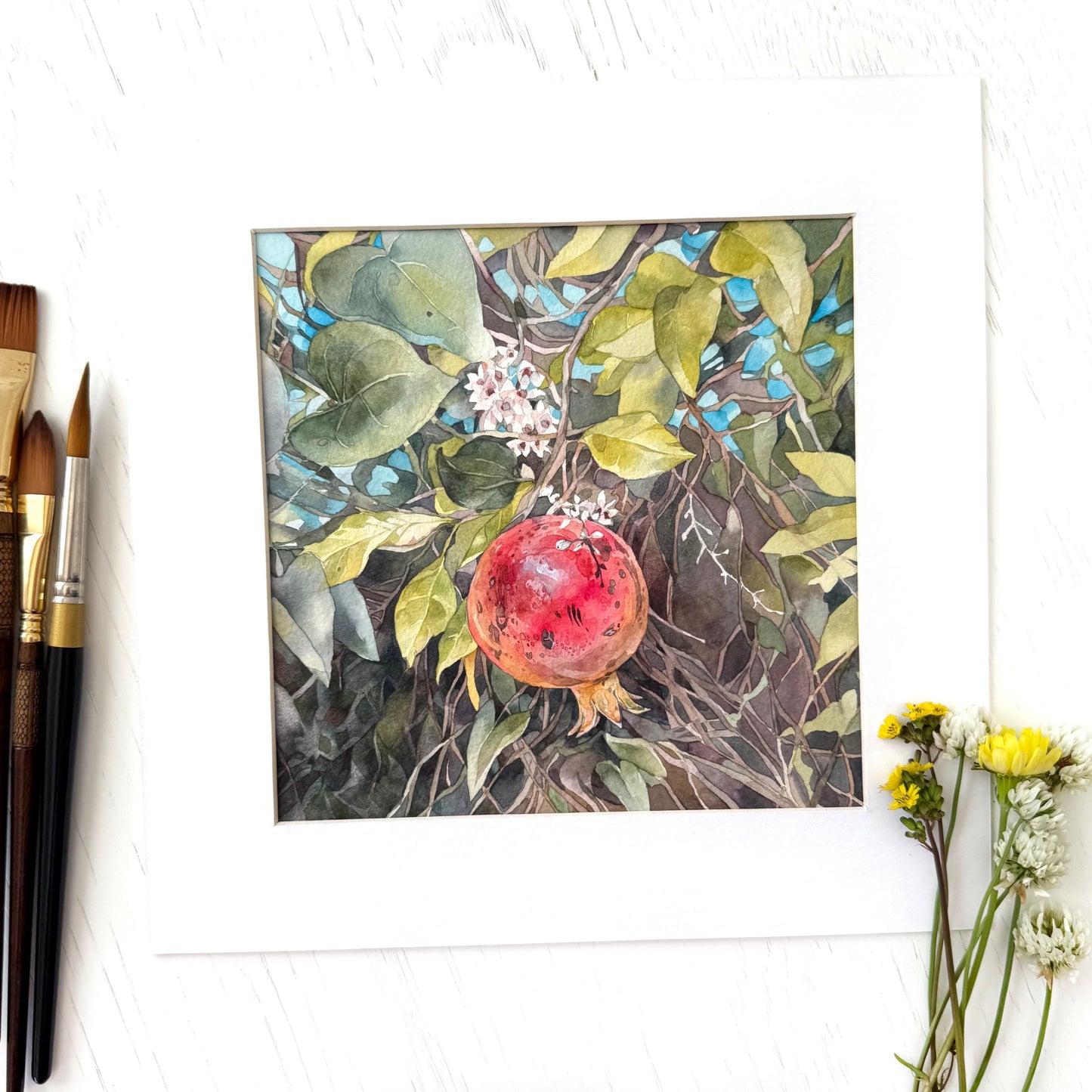Scarlet Jewel. Original watercolor painting.
