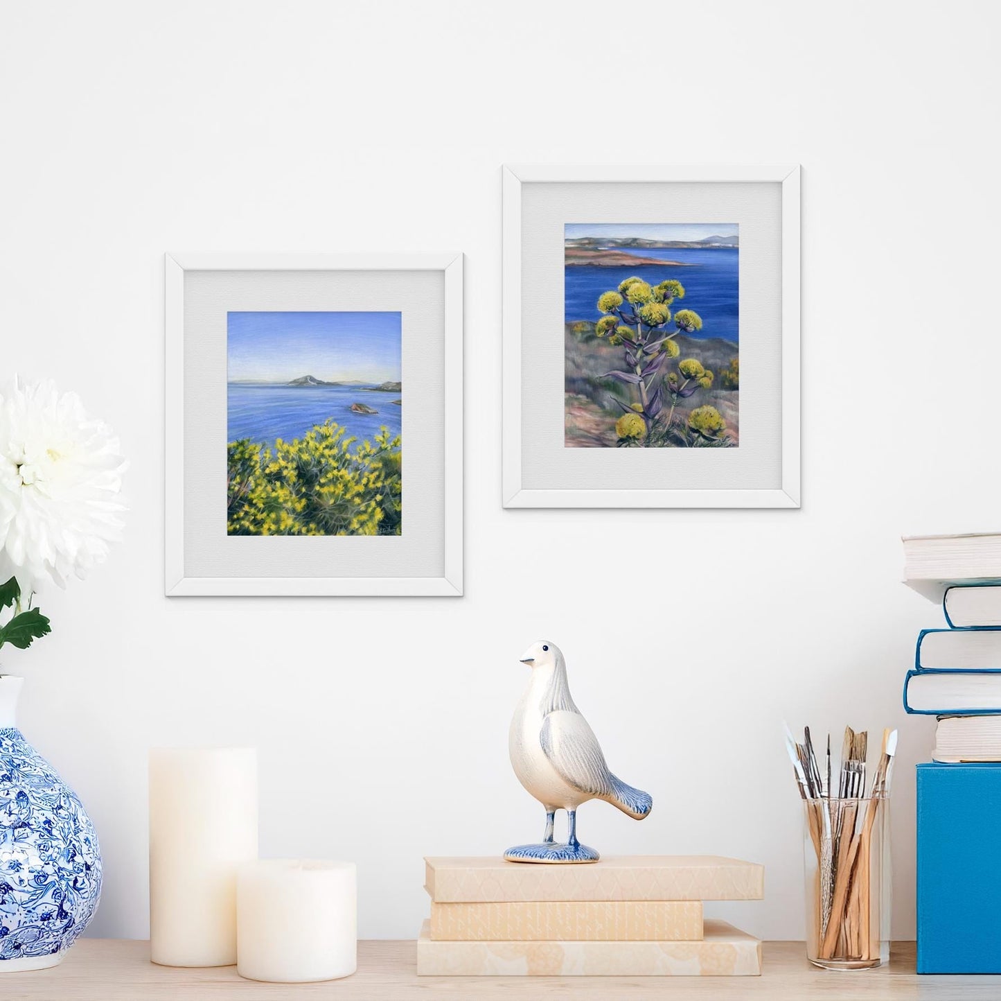 Seaside Blossoms. Original hand-painted artwork.