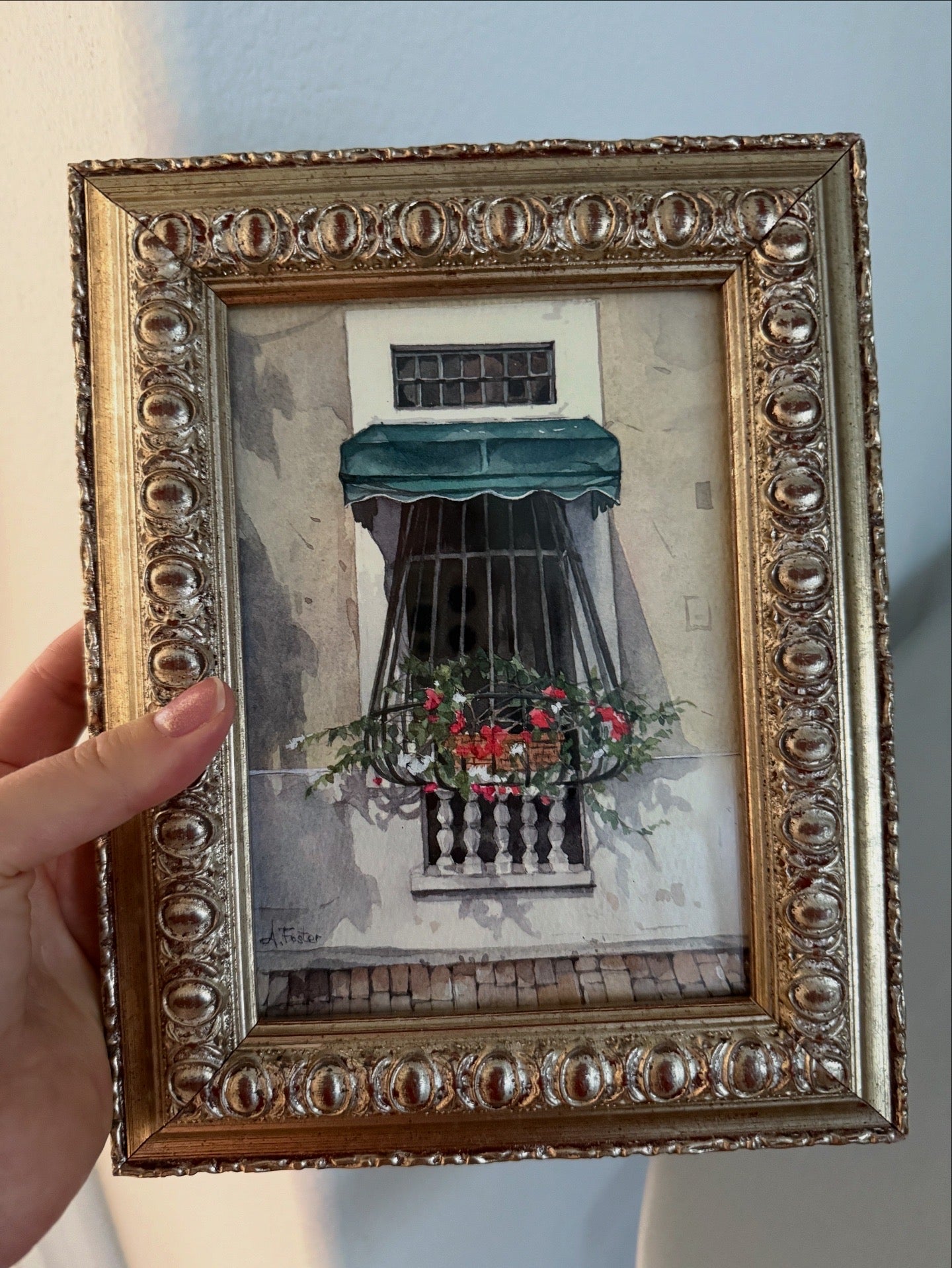Colonial Charm. Original watercolor painting.