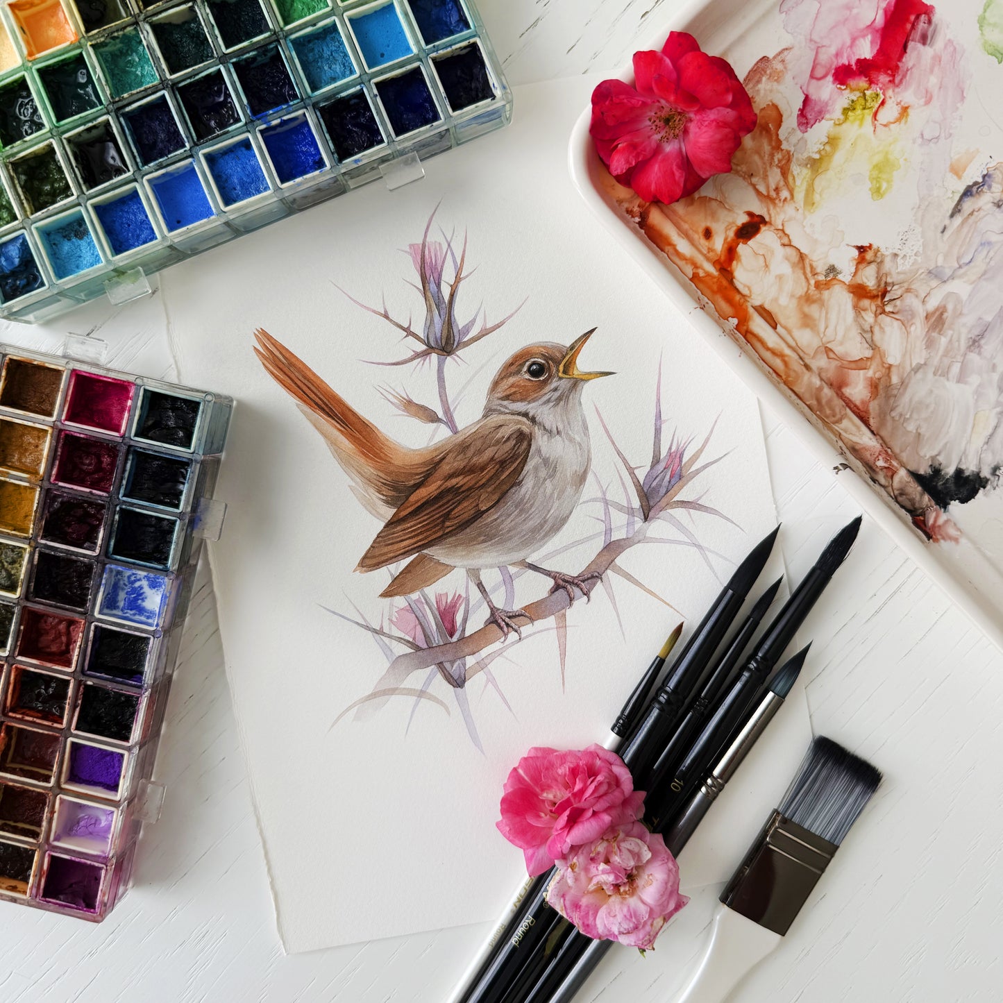 Safe and Sound. Original watercolor painting.