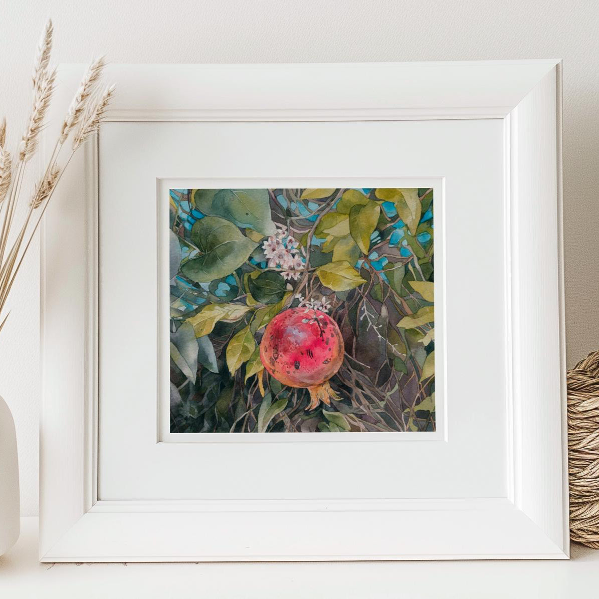 Scarlet Jewel. Original watercolor painting.