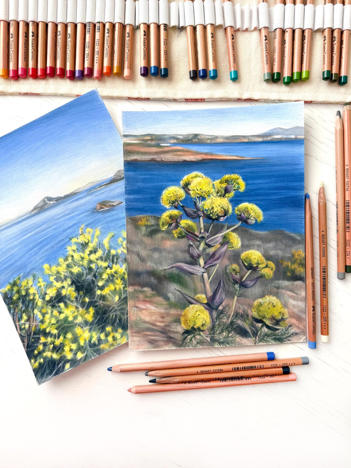 Seaside Blossoms. Original hand-painted artwork.