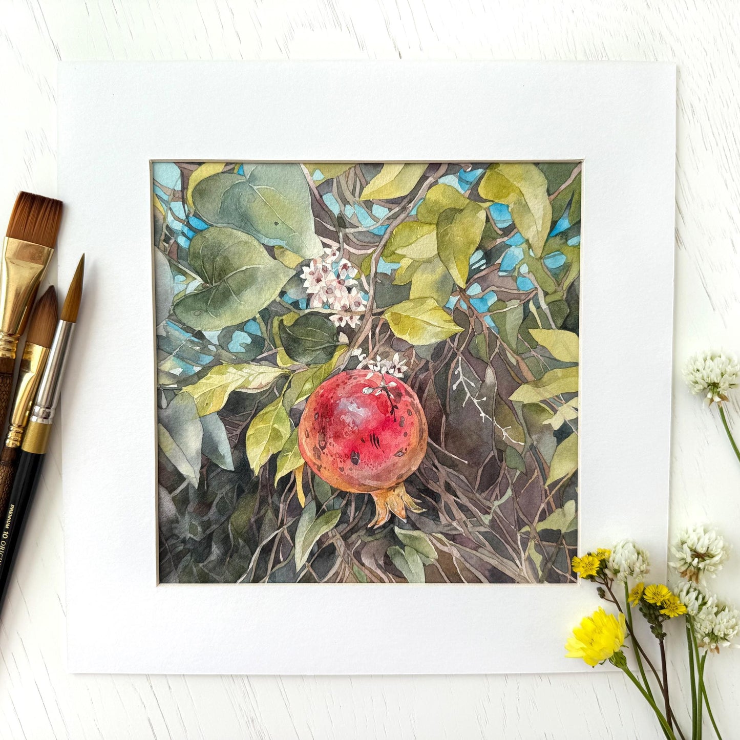 Scarlet Jewel. Original watercolor painting.