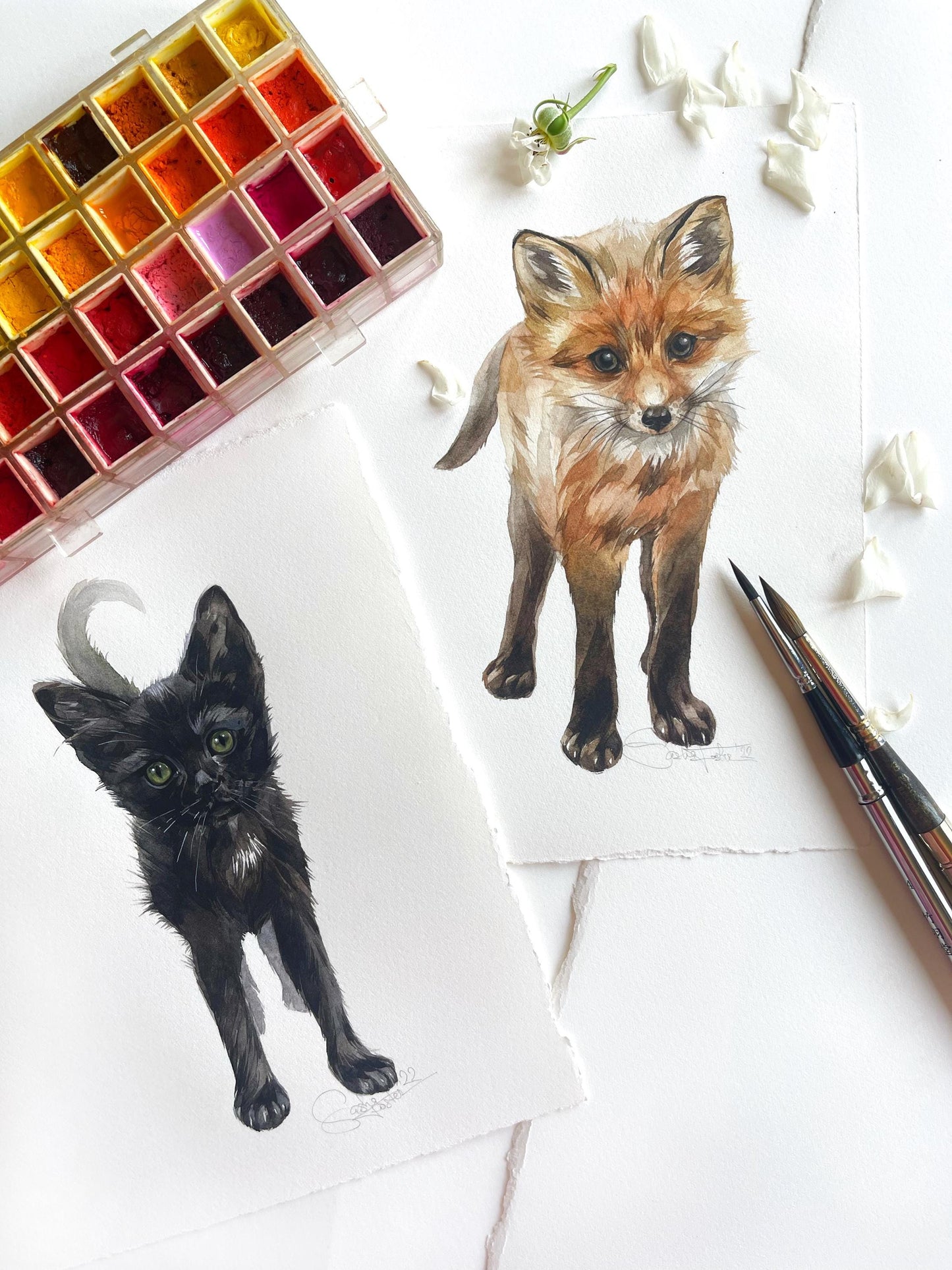 Little Panther. Original watercolor painting.