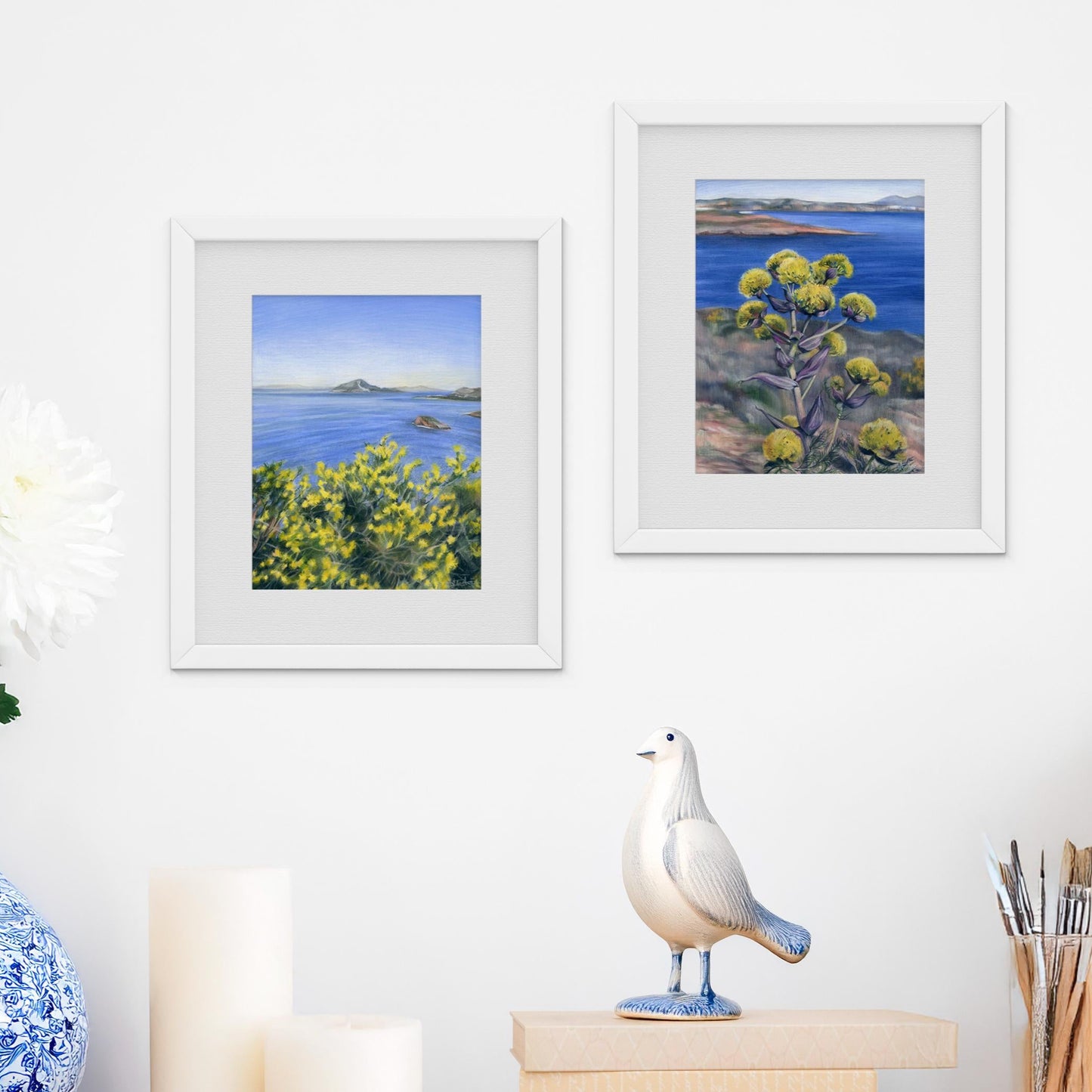 Seaside Blossoms. Original hand-painted artwork.