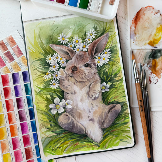 Meadow Dreamer. Original watercolor painting.