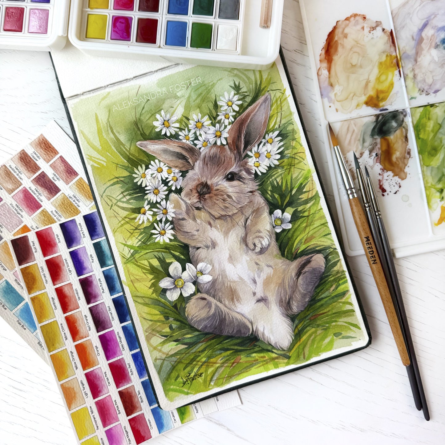 Meadow Dreamer. Original watercolor painting.