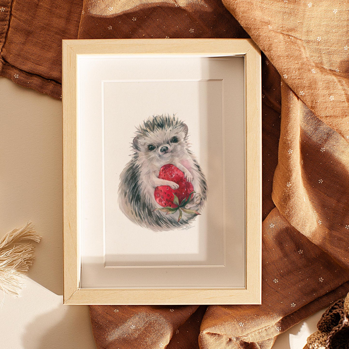 Strawberry Squeezer. Original watercolor painting.