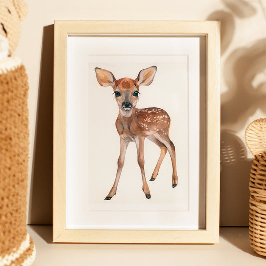 Baby Fawn. Original watercolor painting.