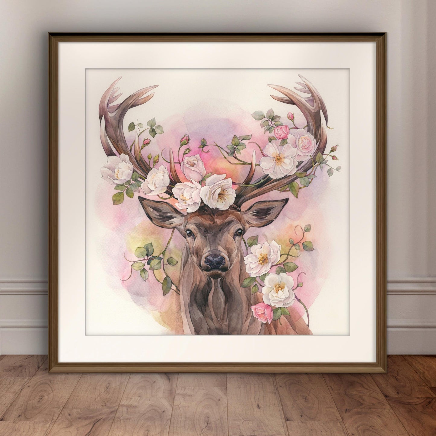 Dominic the Deer. Original watercolor painting.