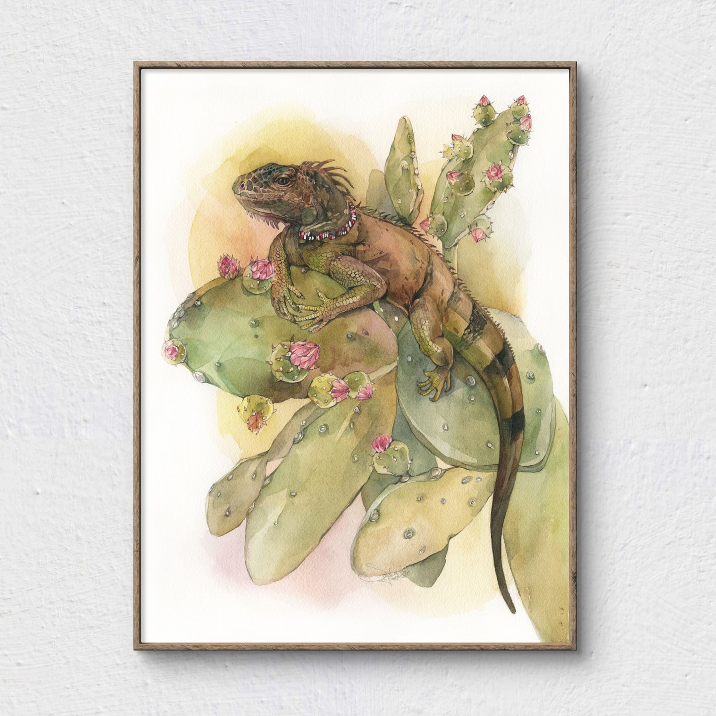 Anton the Iguana. Original watercolor painting.