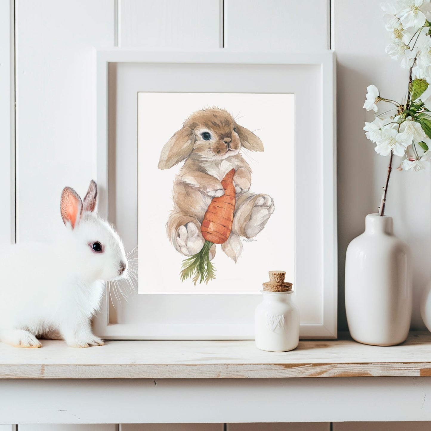 Strawberry Squeezer and Carrot Keeper. Set of Two Fine Art Prints.