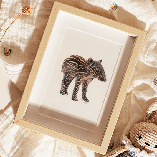 Baby Tapir. Original watercolor painting.