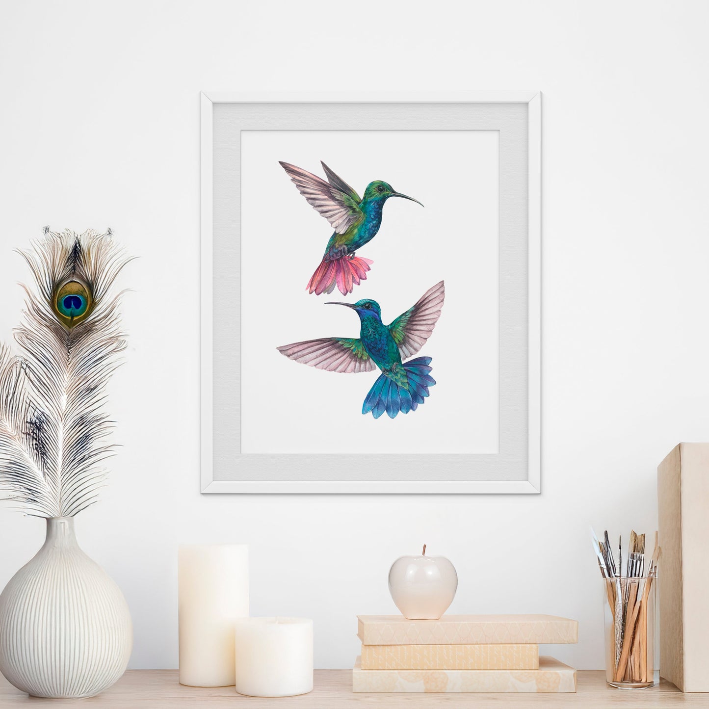Hummingbirds of Joy Print. Fine Art Print.