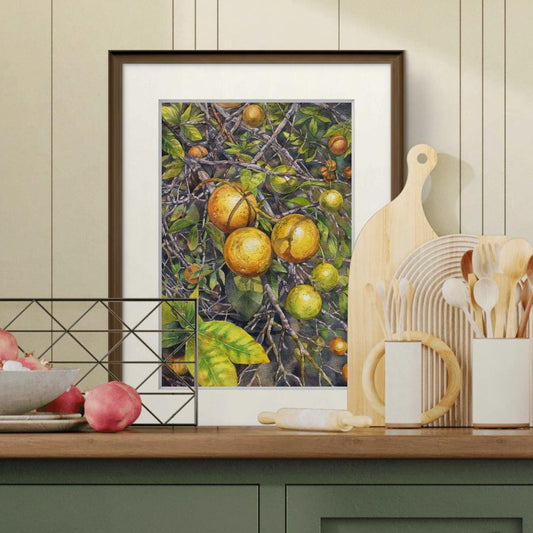 Sunkissed Citrus. Original watercolor painting.