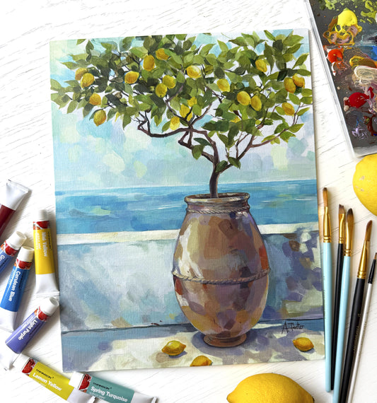 Lemon Breeze. Original acrylic painting.