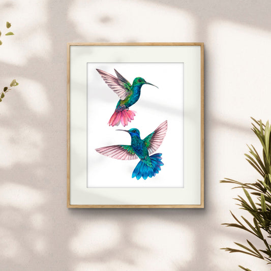 Hummingbirds of Joy Print. Fine Art Print.
