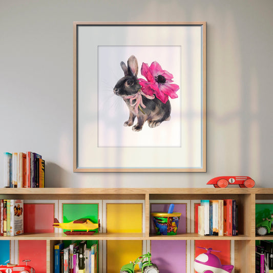 Bruno the Bunny. Fine Art Print.