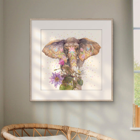 Elsie the Elephant. Original watercolor painting.