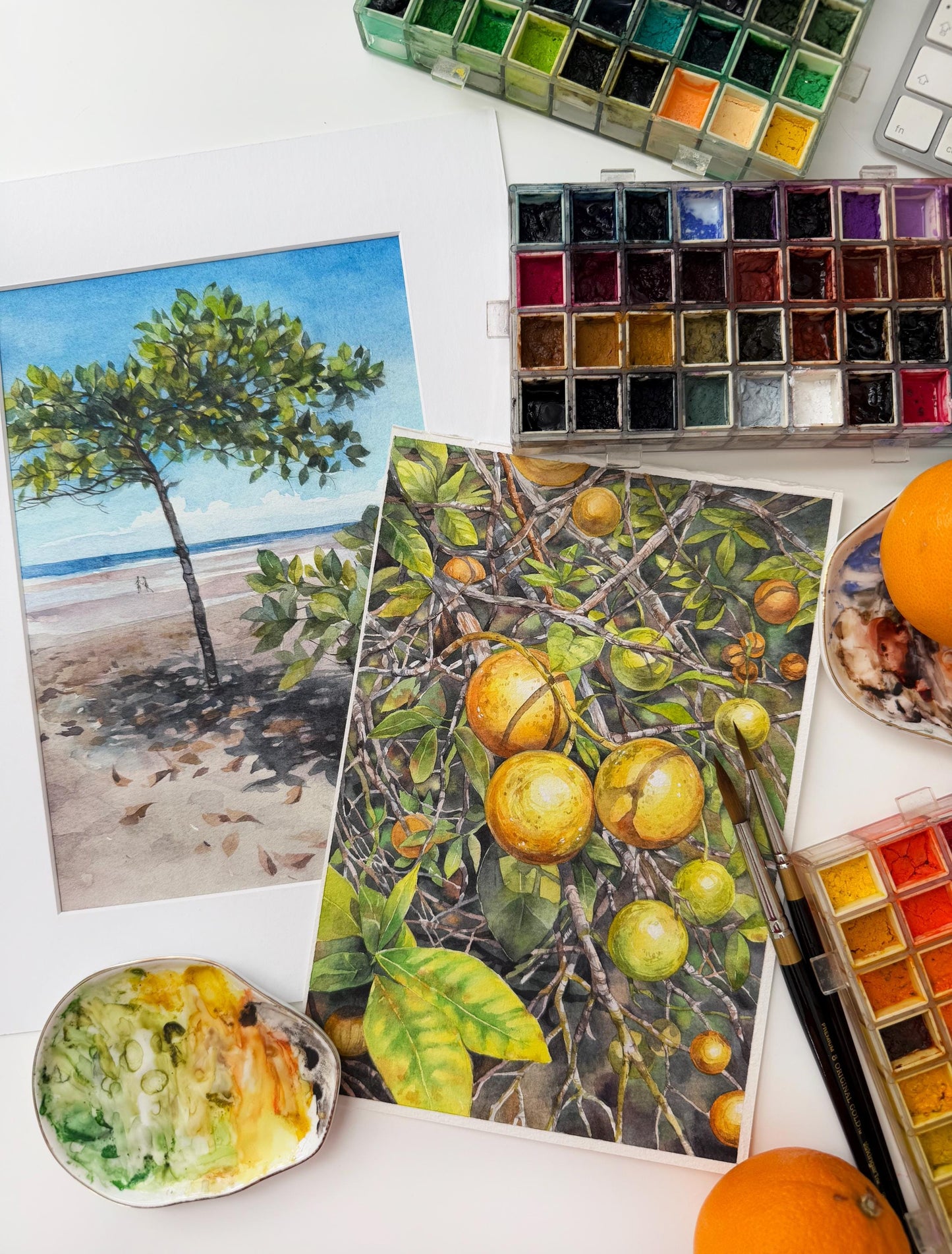 Sunkissed Citrus. Original watercolor painting.