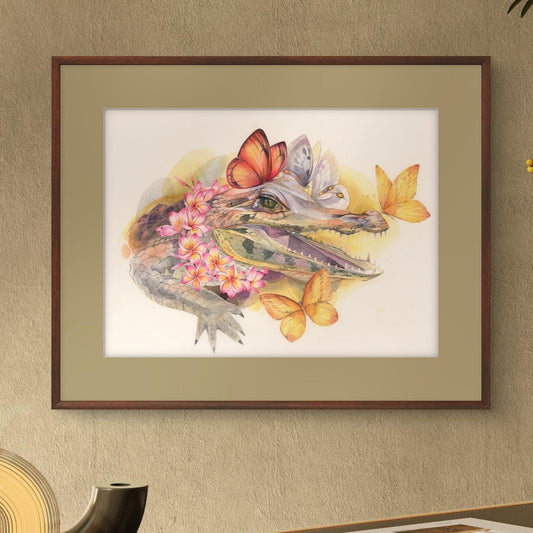 Butterfly Belle. Original watercolor painting.