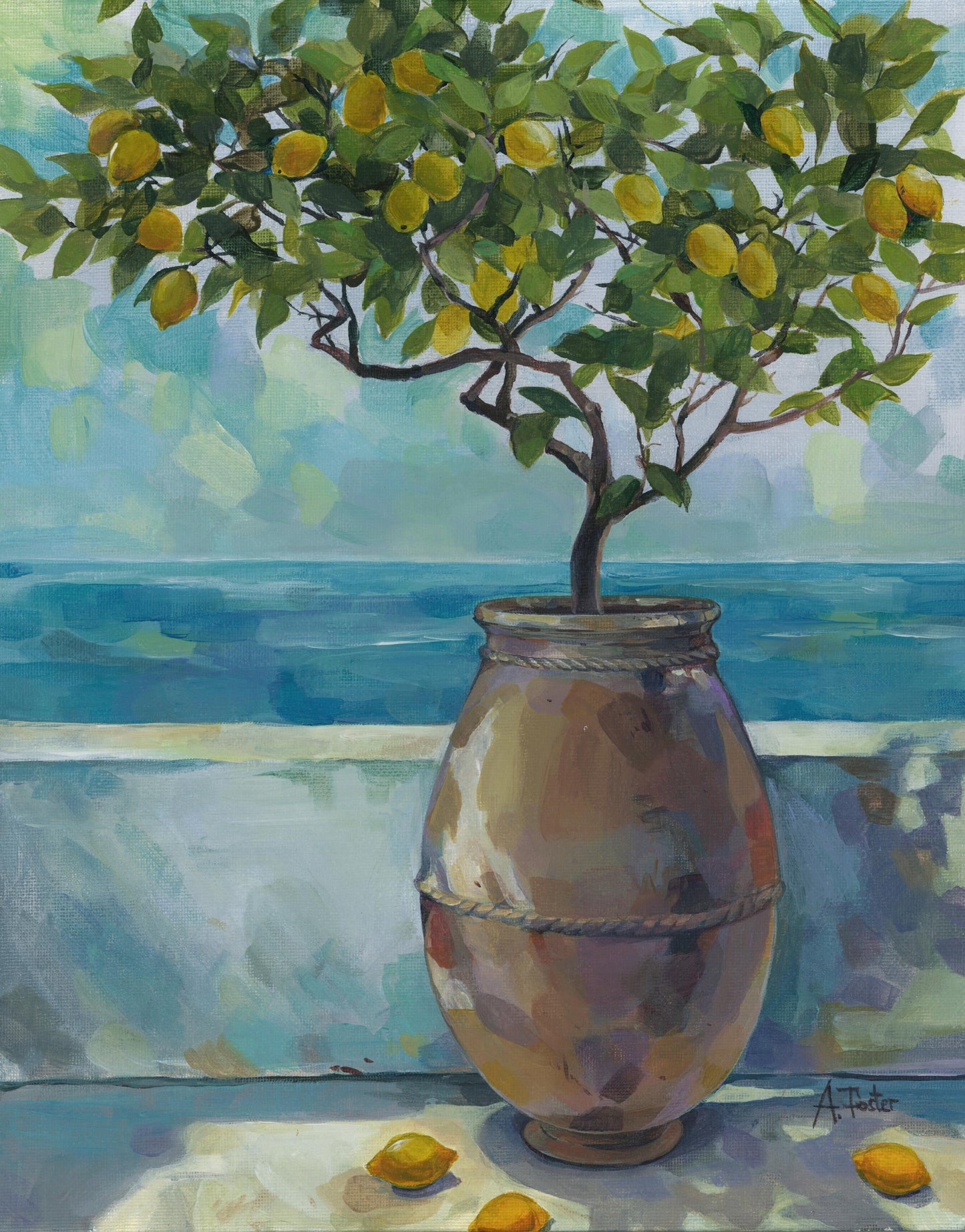Lemon Breeze. Original acrylic painting.