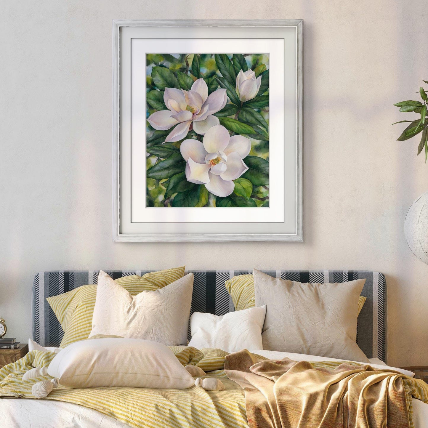 Southern Magnolias. Original watercolor painting.
