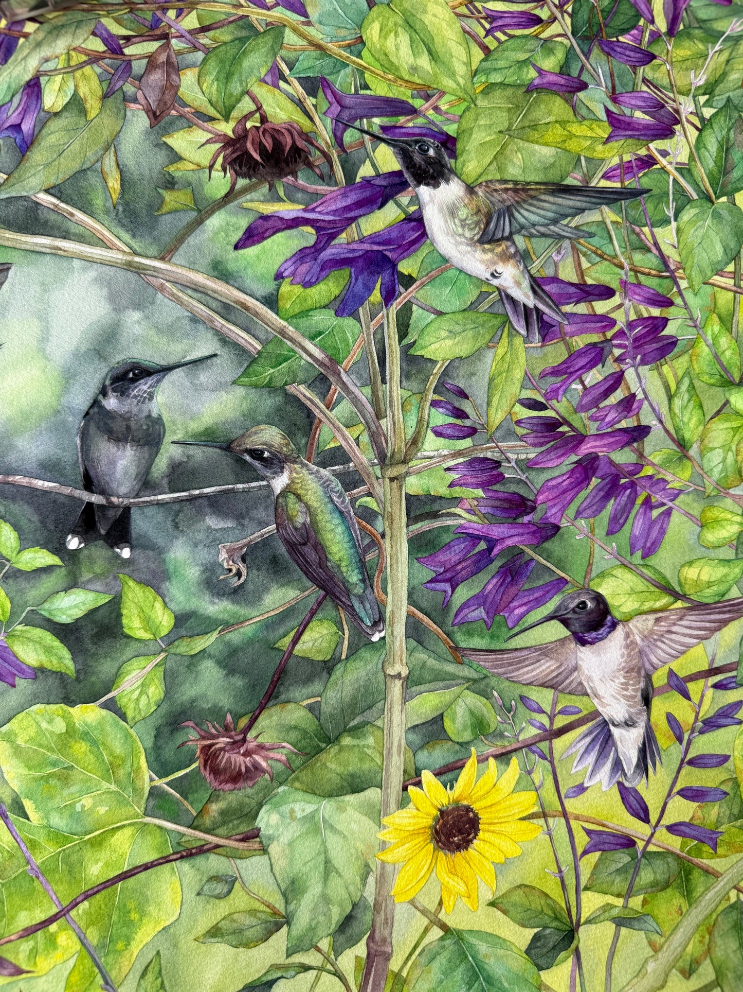 After the Rain. Original watercolor painting.