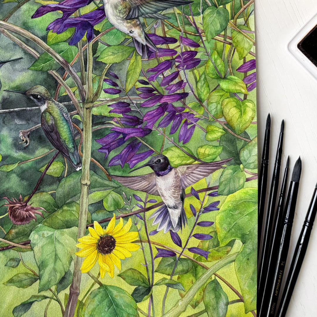 After the Rain. Original watercolor painting.
