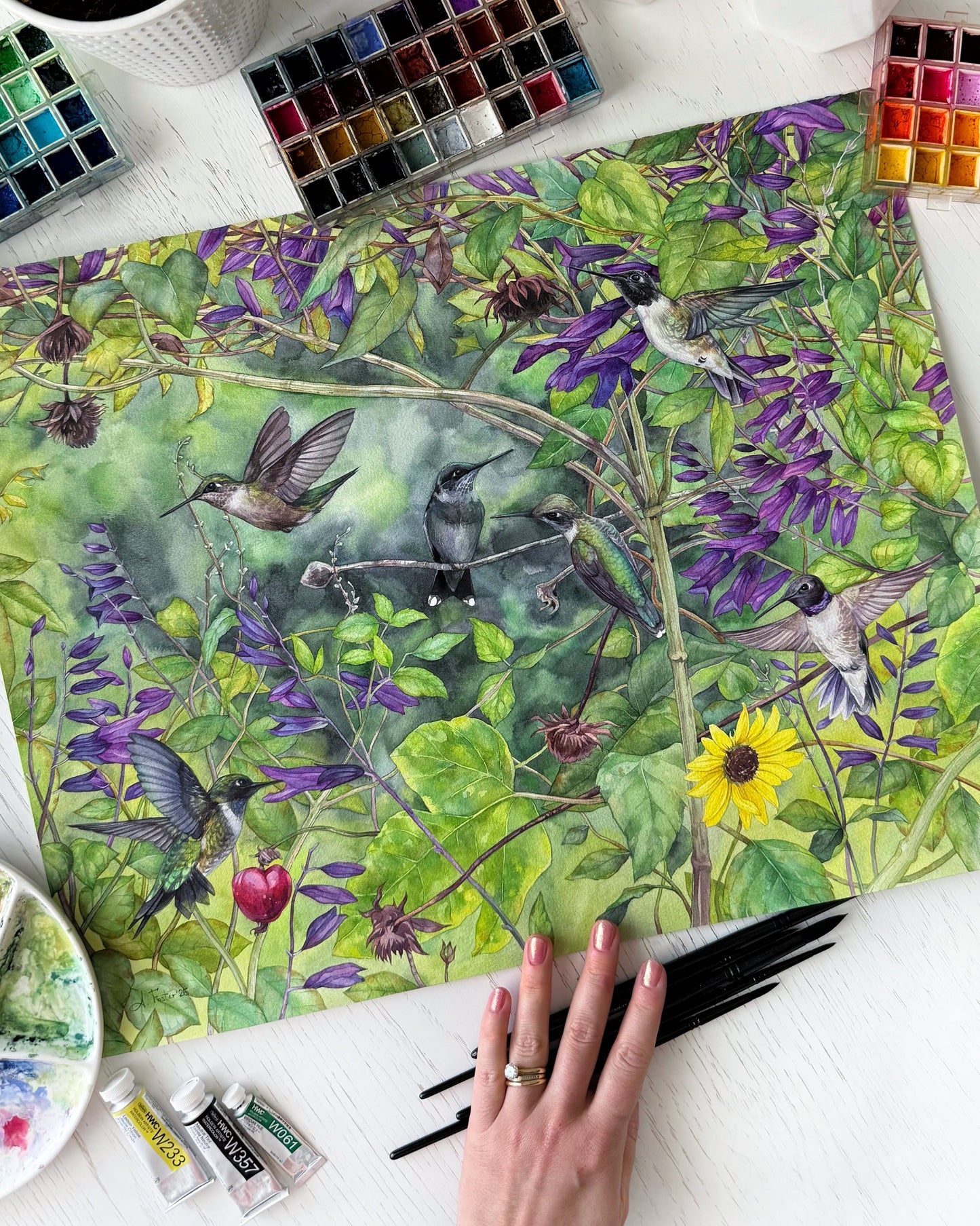 After the Rain. Original watercolor painting.