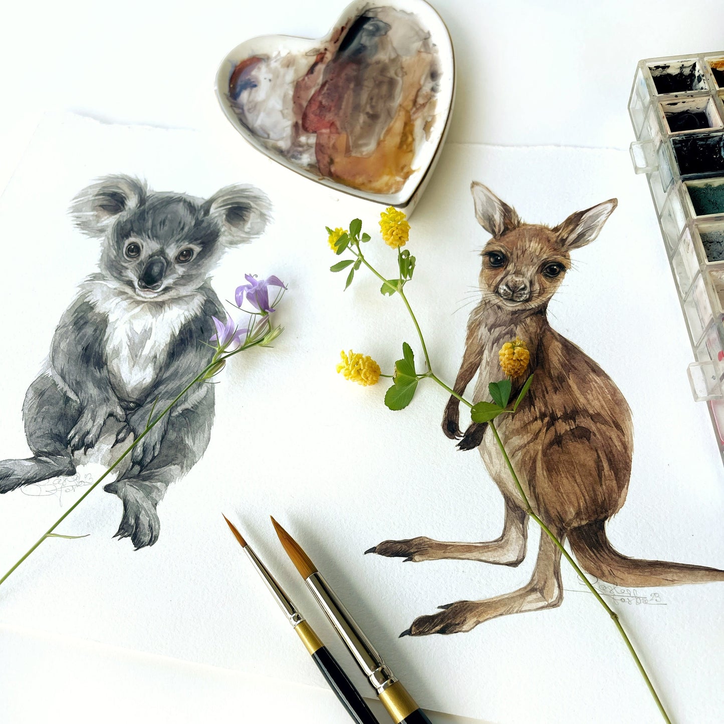 Baby Koala. Original watercolor painting.