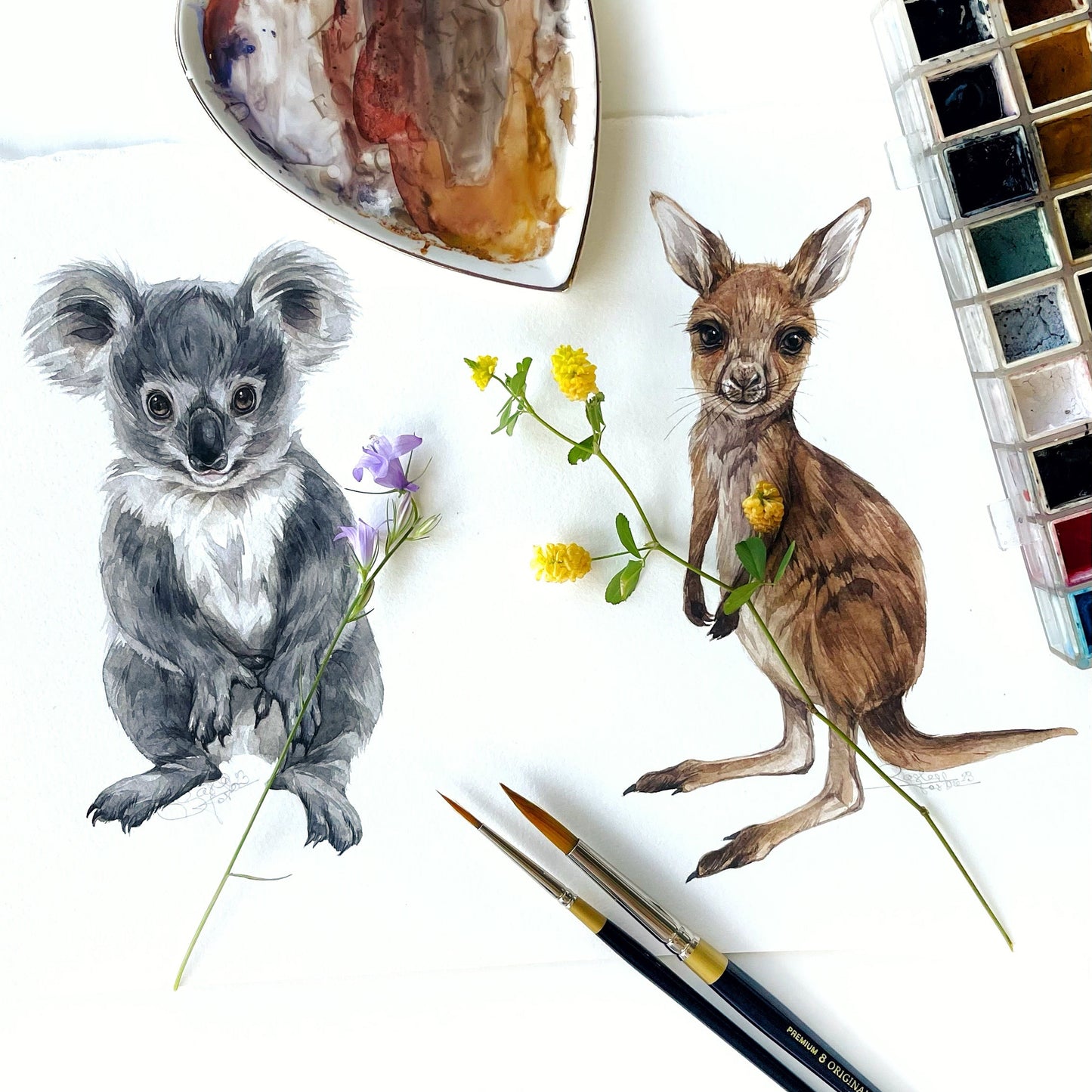 Baby Koala. Original watercolor painting.