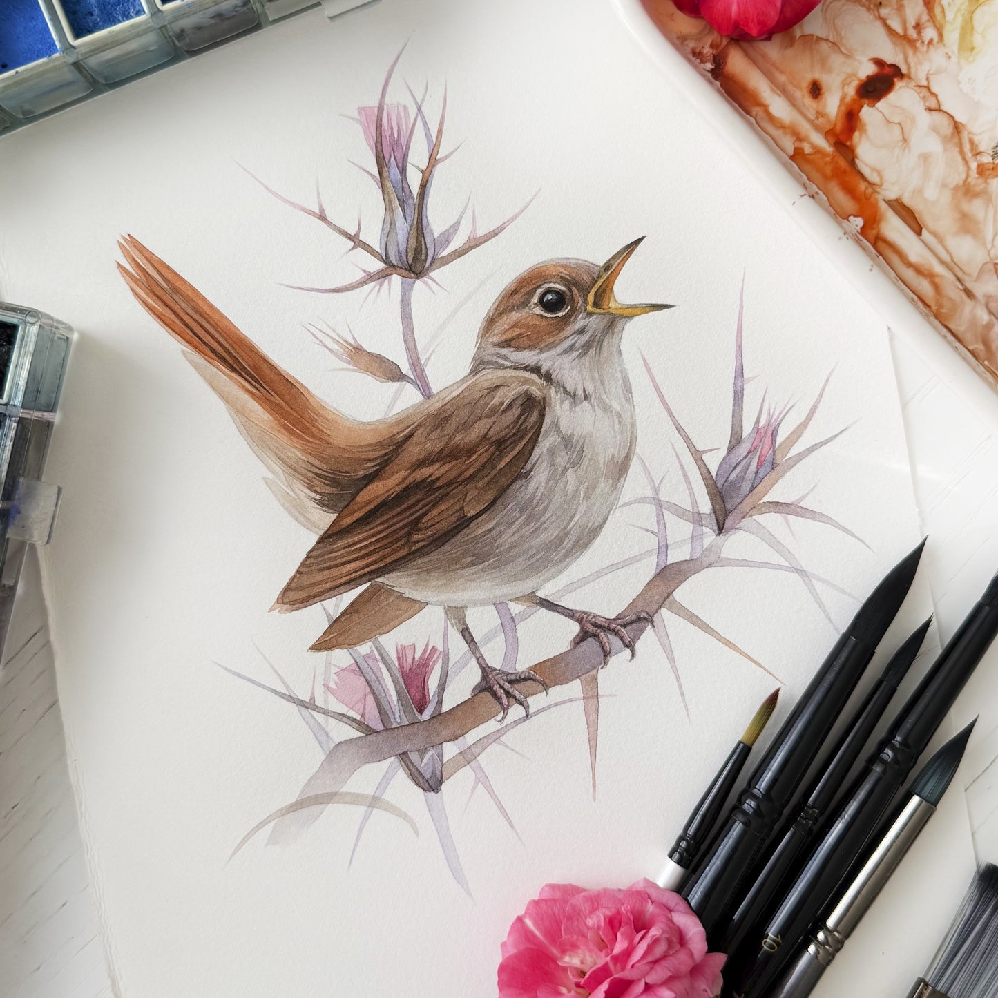 Safe and Sound. Original watercolor painting.