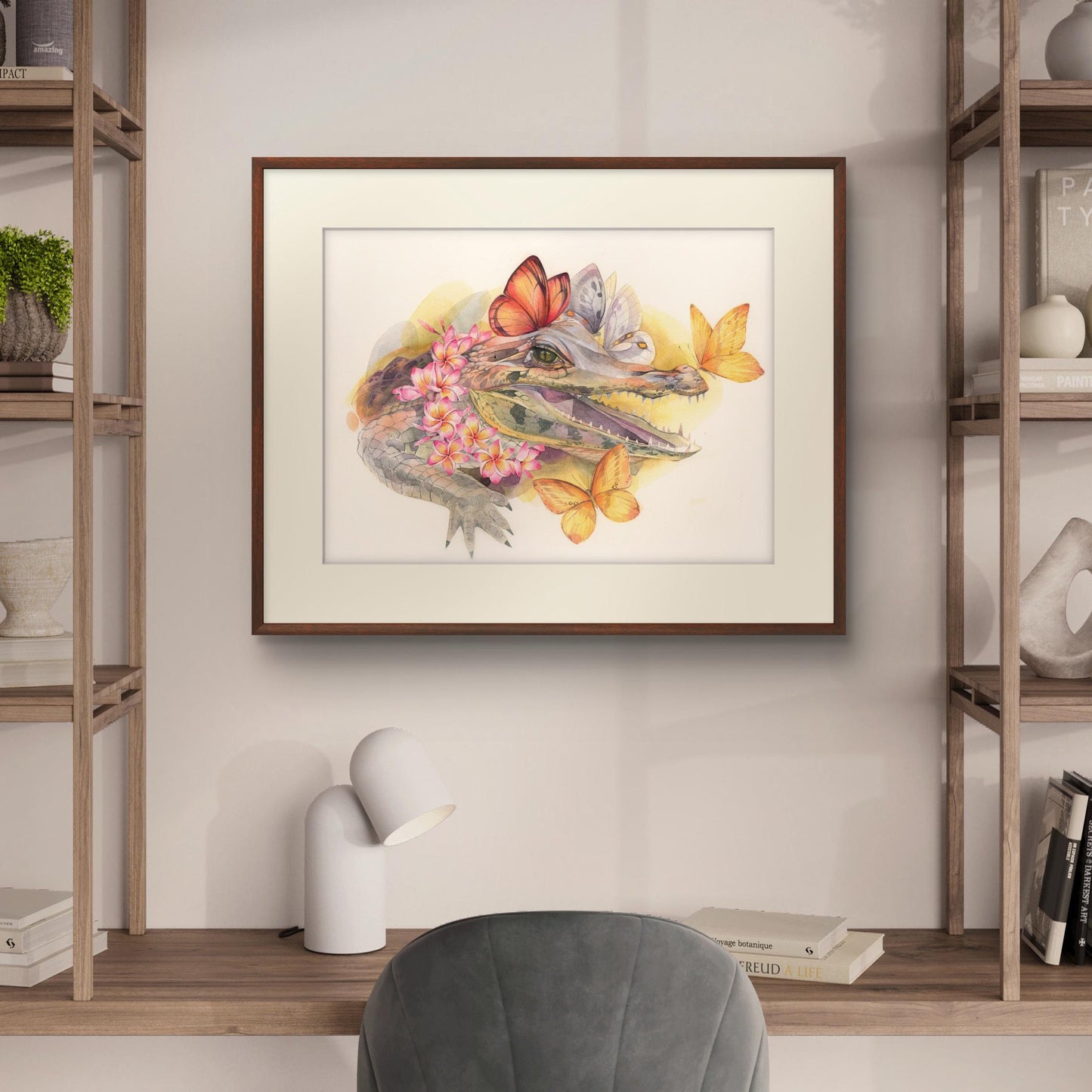 Butterfly Belle. Original watercolor painting.
