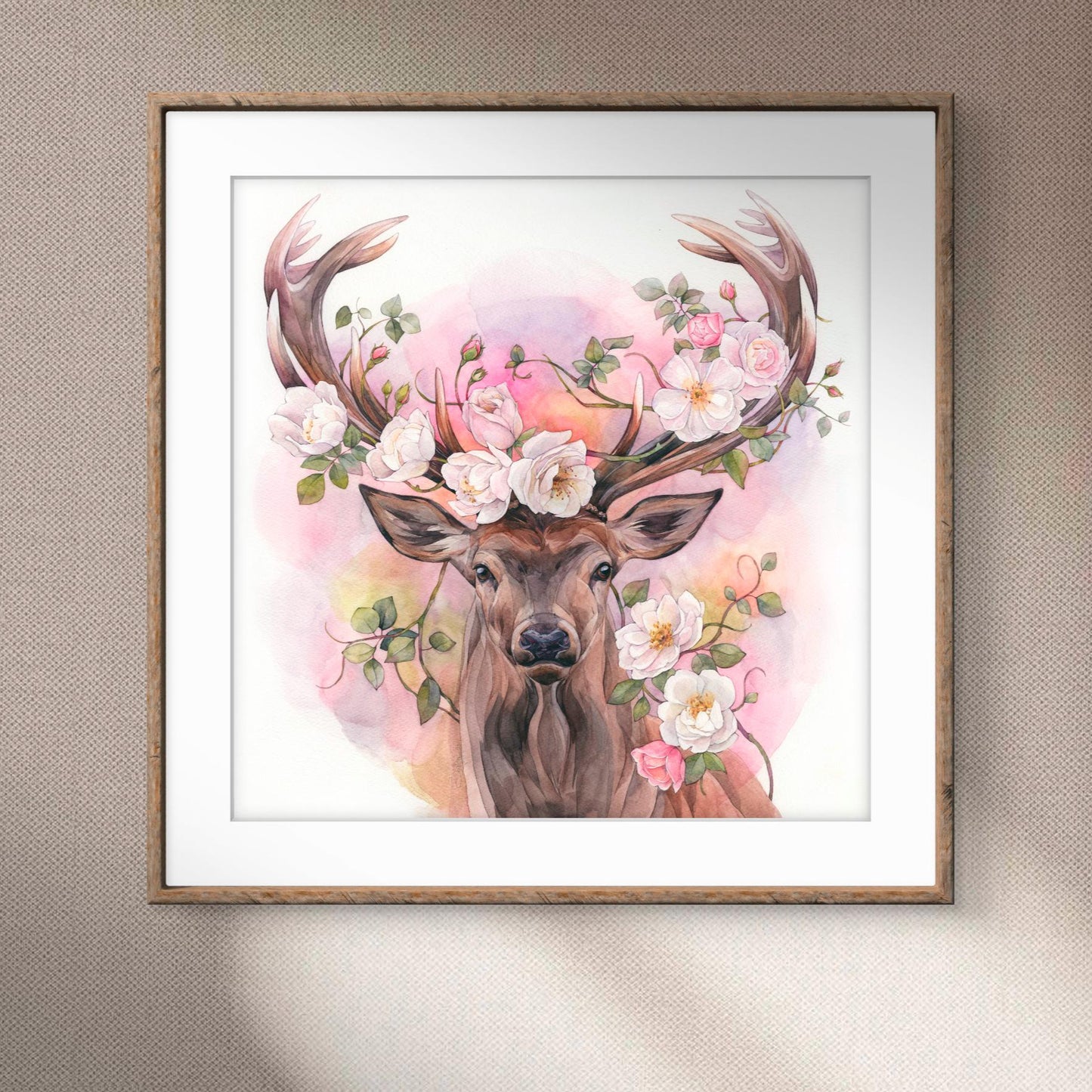 Dominic the Deer. Original watercolor painting.