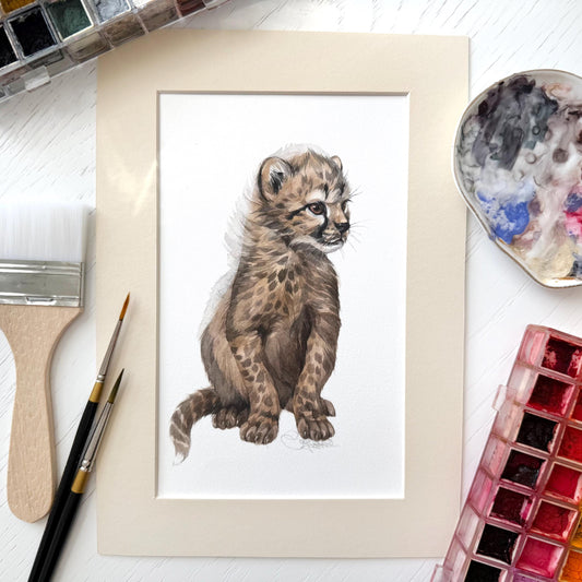Future Sprinter. Original watercolor painting.