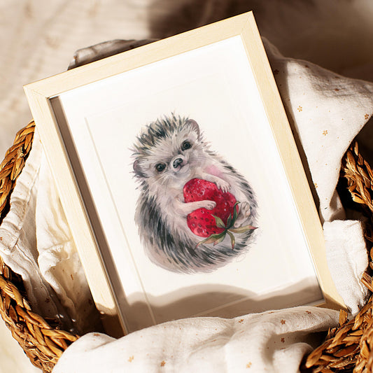 Strawberry Squeezer. Original watercolor painting.