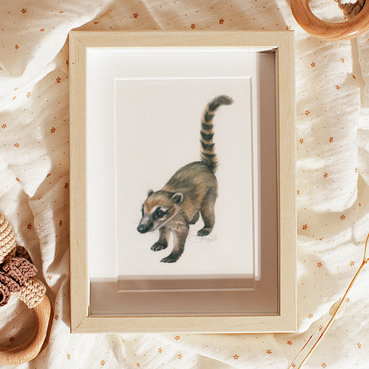 Baby Coati. Original watercolor painting.
