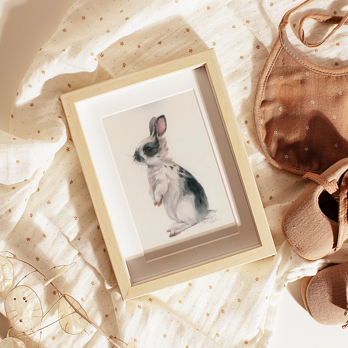 Baby Rabbit. Original watercolor painting.