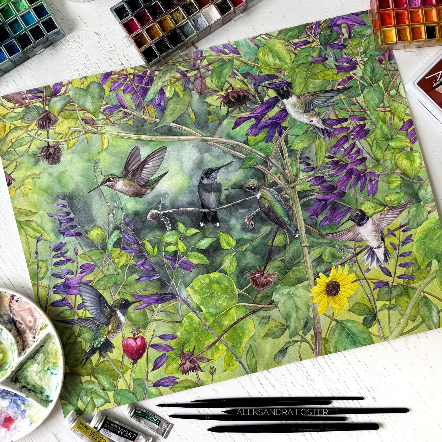 After the Rain. Original watercolor painting.