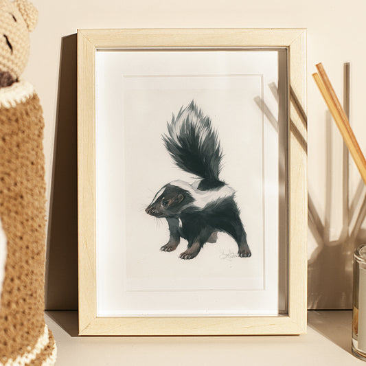 Baby Skunk. Original watercolor painting.