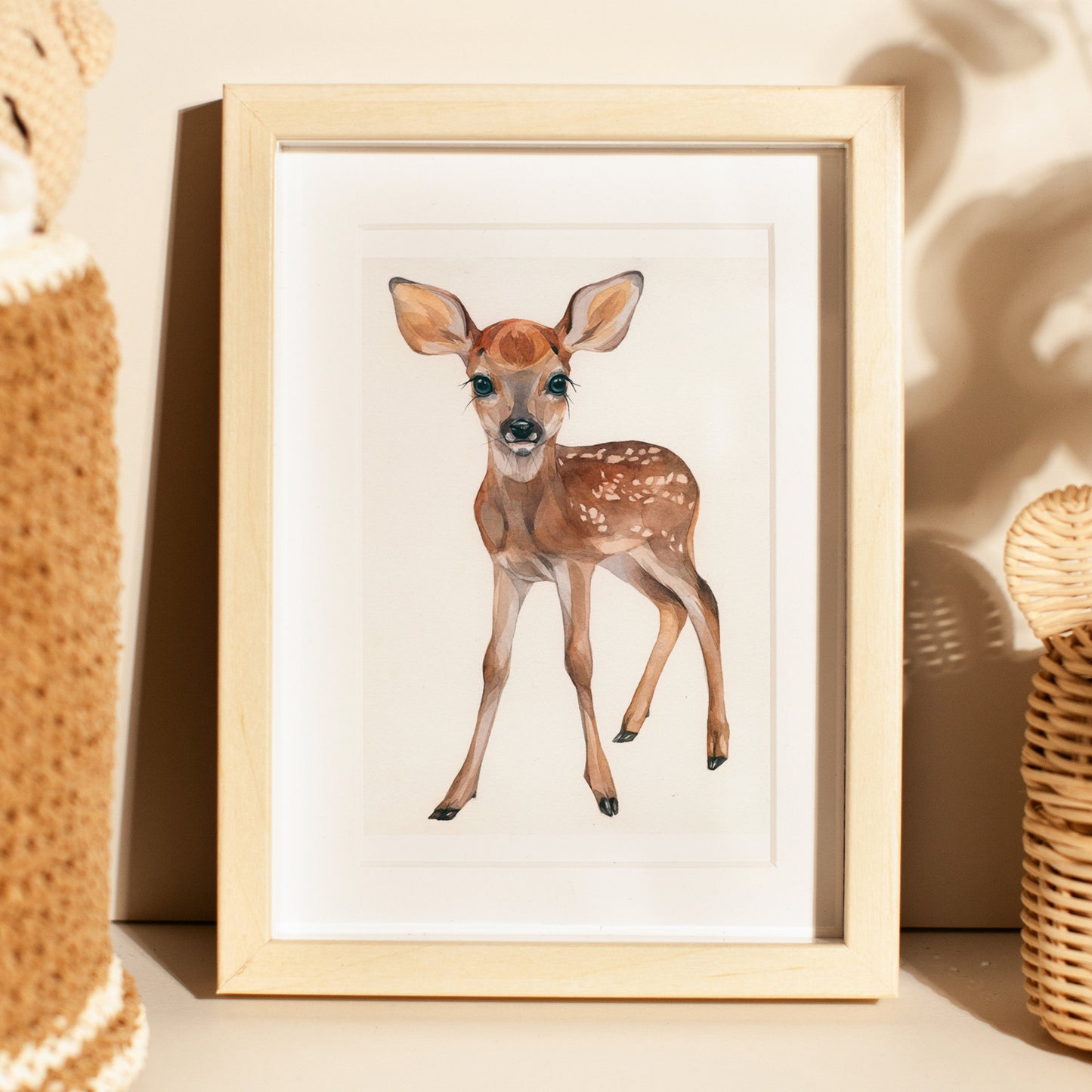 Baby Fawn. Original watercolor painting.